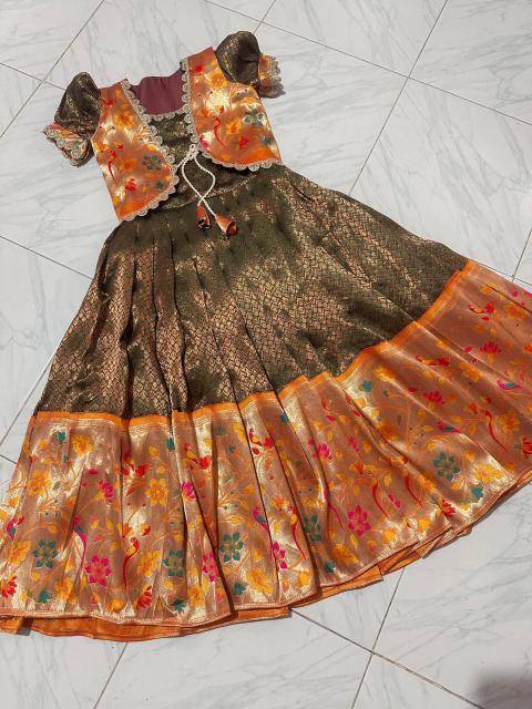 NEW LAUNCING KIDS GOWN kanjivaram silk Branded kids wear in Mumbai